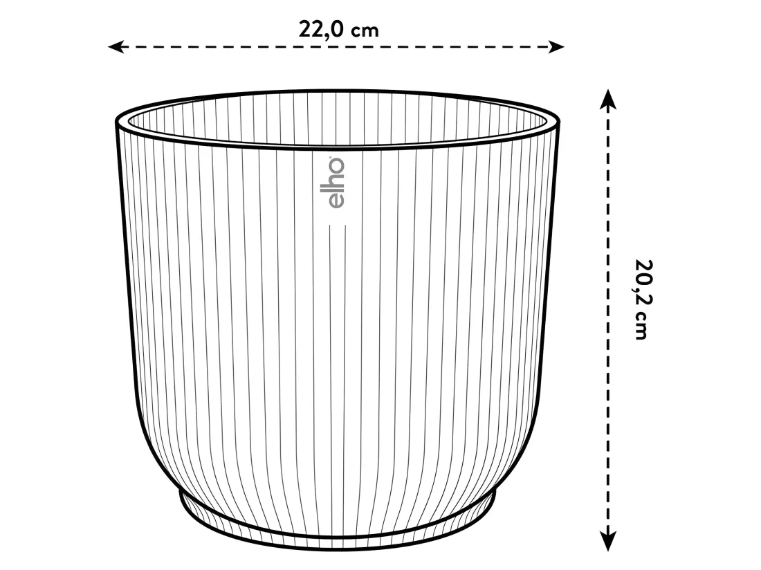 Pot De Fleurs Rond VIBES - Plastique - Ø22 - Blanc