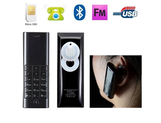 YONIS - Mini téléphone oreillette Bluetooth mini mobile Micro SIM No...