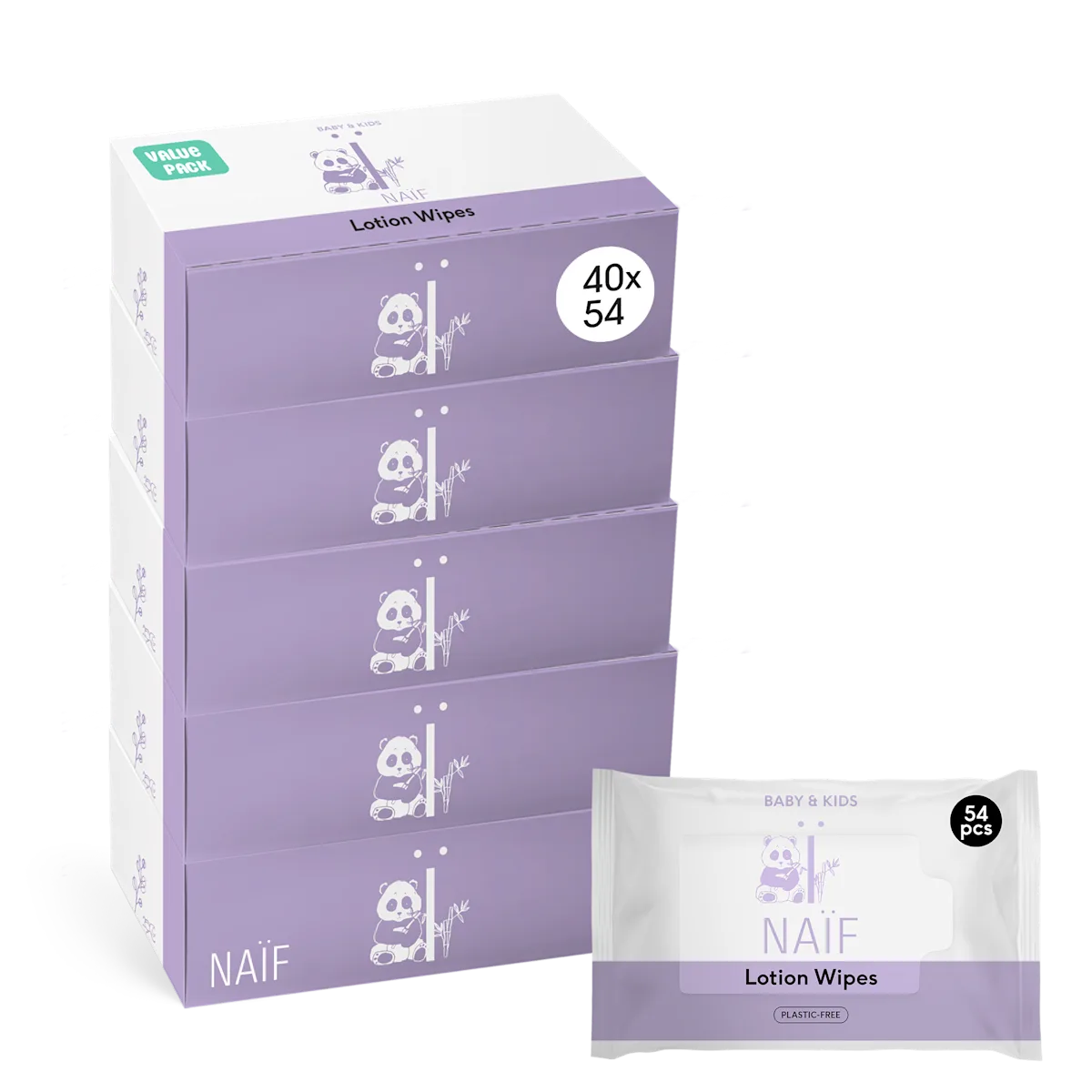 Plasticvrije Lotion Billendoekjes voor Baby & Kids 40 pack