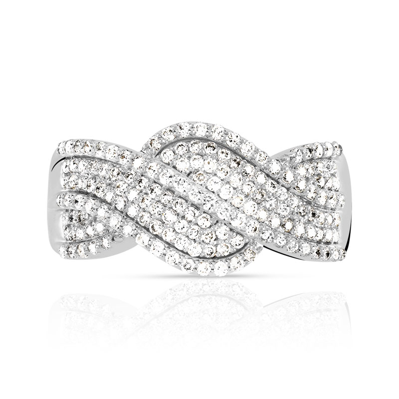 Bague or 750 blanc diamant