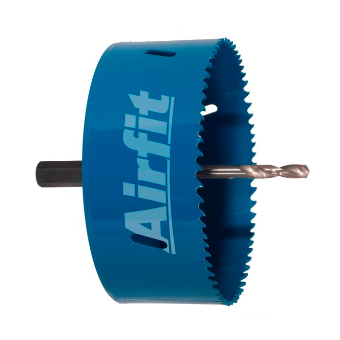 Airfit cirkelfrees HSS bimetaal compleet. voor kunststof buis en metalen Ø 121 mm mof DN110, 20121KS