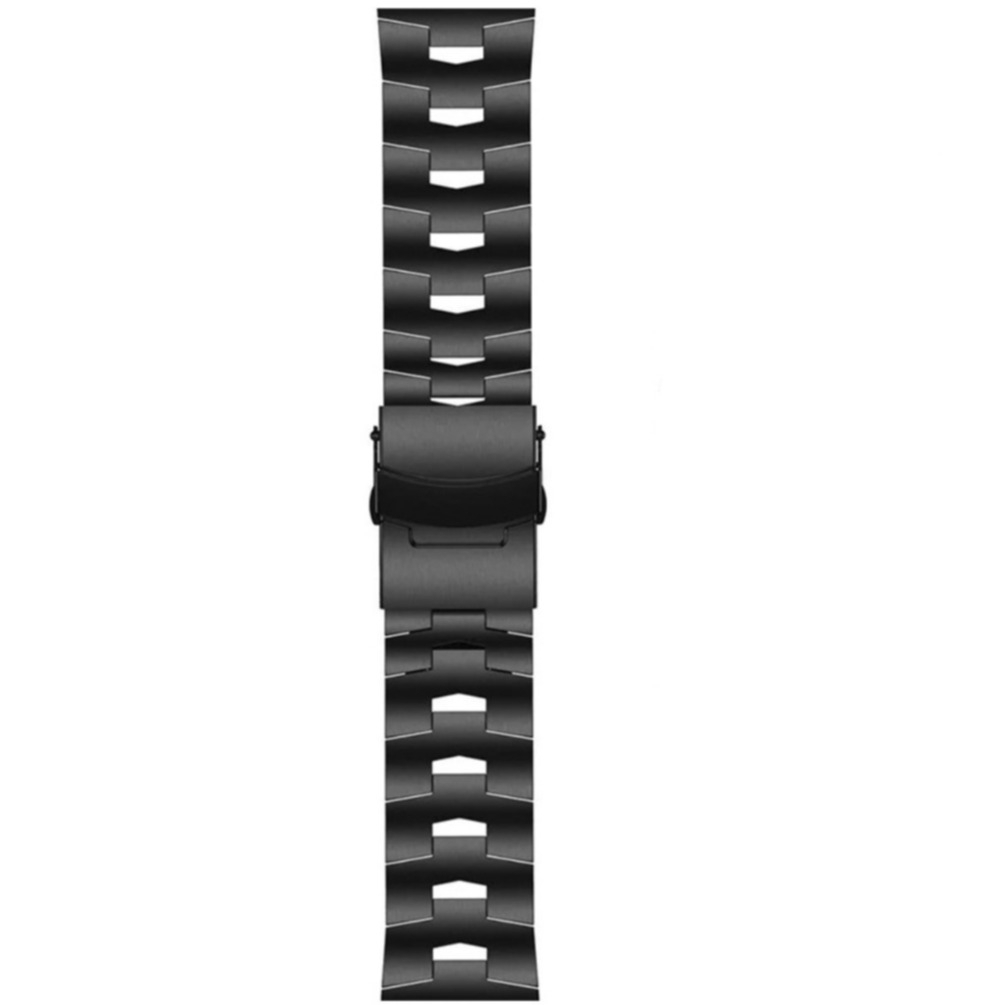 Garmin Fenix 7 / 7 Pro Edelstahl Armband mit Butterfly Verschluss (Gelenkumfang: 220mm) - Schwarz