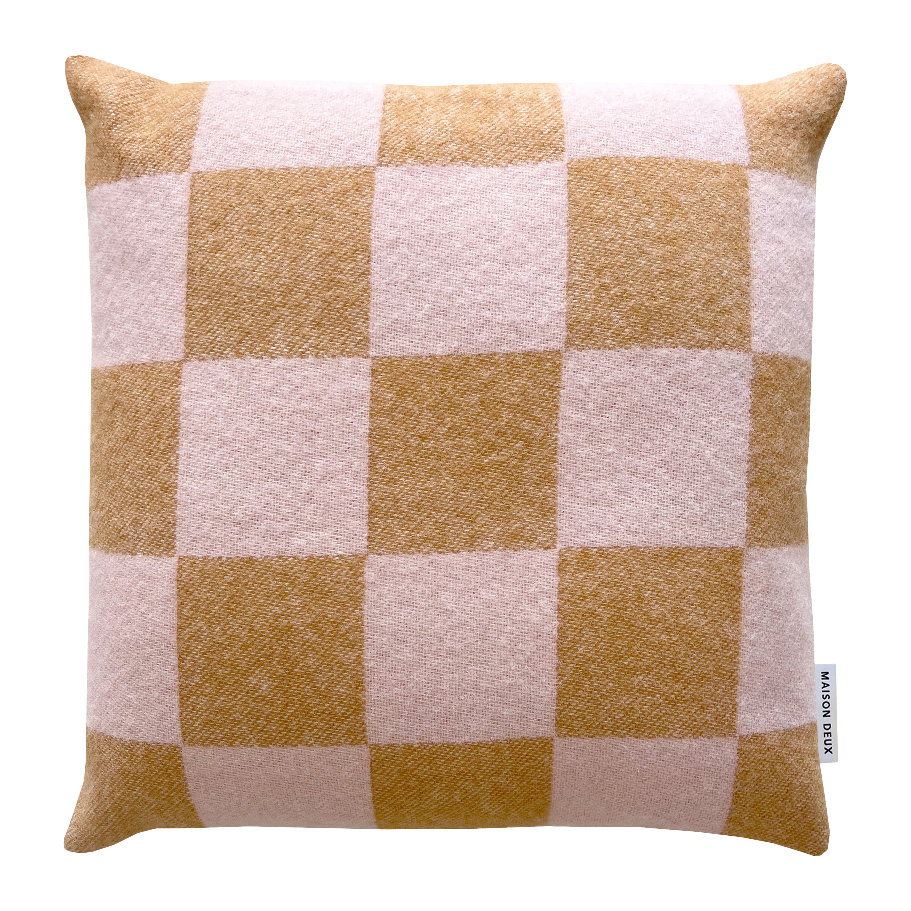 Maison Deux Checkerboard Kussenhoes - Terra / Roze