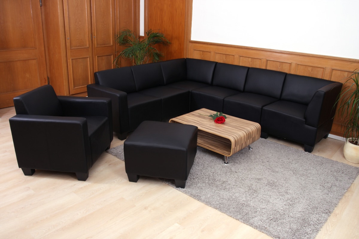 Couch-Garnitur Moncalieri 6-1-1 ~ schwarz