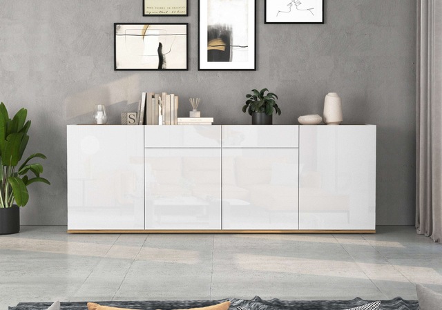 INOSIGN Sideboard »GARDA, Kommode, Schrank, untere Türen mit Push-to-Open, Made in Italy« 1 Stk. tlg. 4 Türen, 2 Schubladen, grifflos Breite 200 cm