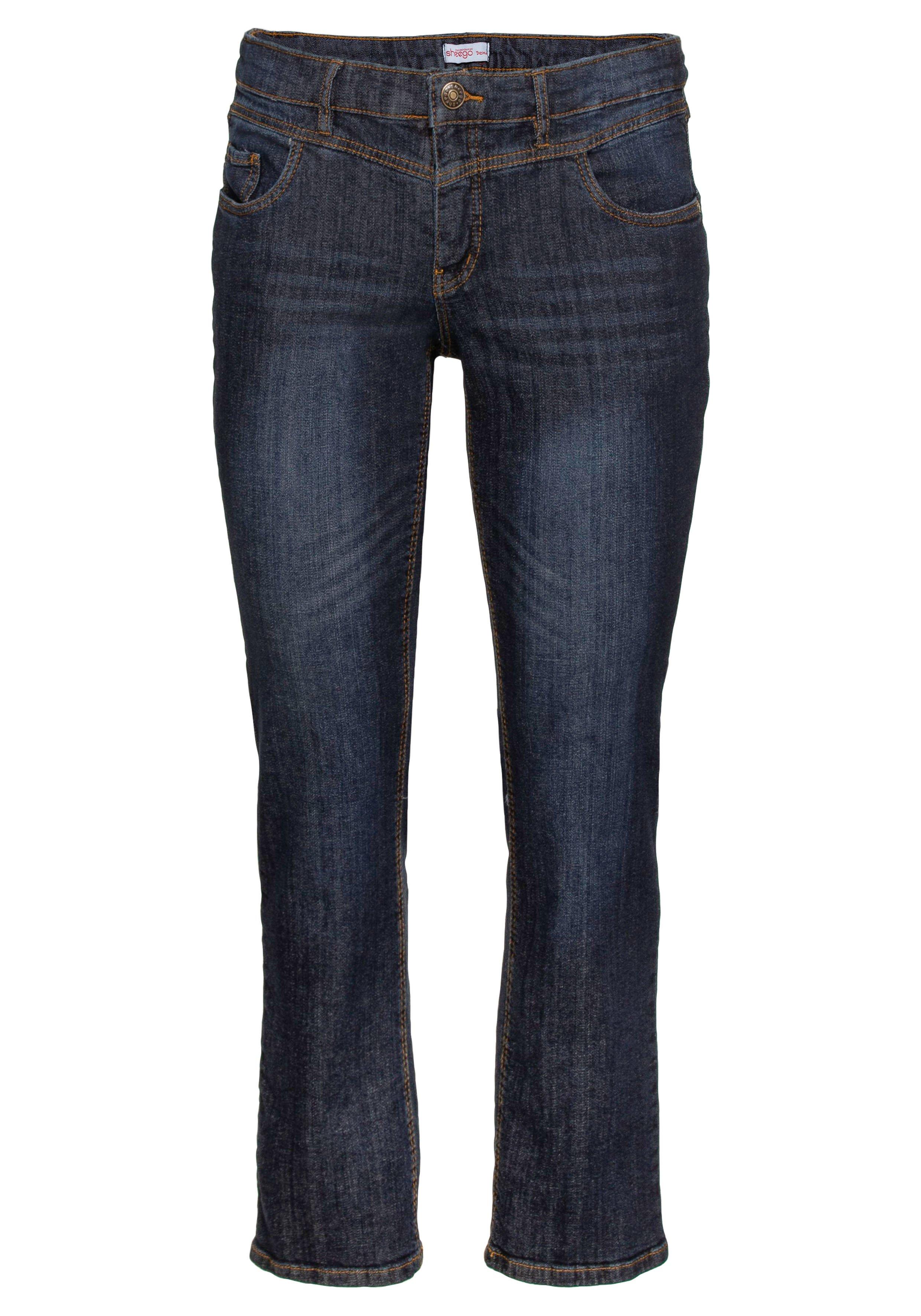 Gerade Jeans mit Used-Effekten