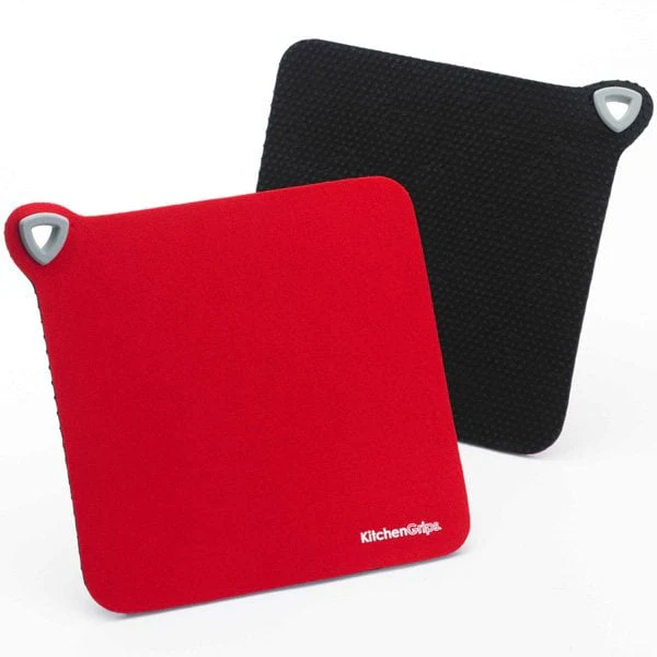 2 Maniques Dessous de plat rouge et noir KitchenGrips