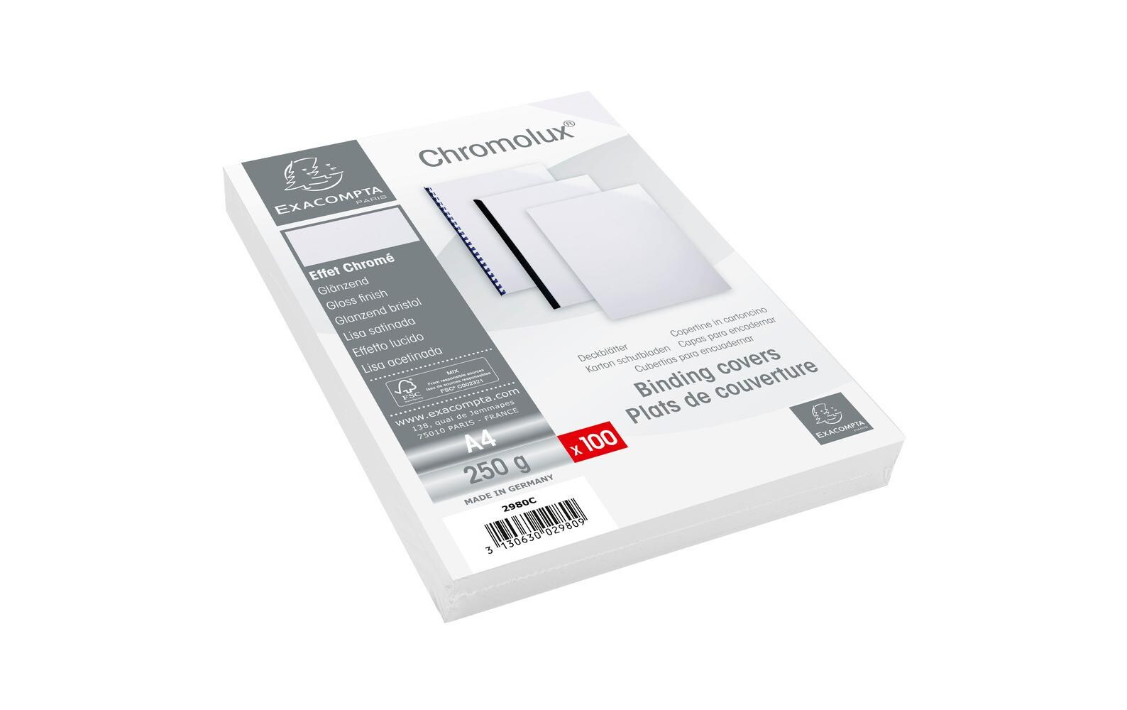 Einbanddeckel Chromolux 250 g/m², 100 Stück, WeissDeckblätter ideal zum erstellen von Unterlagen