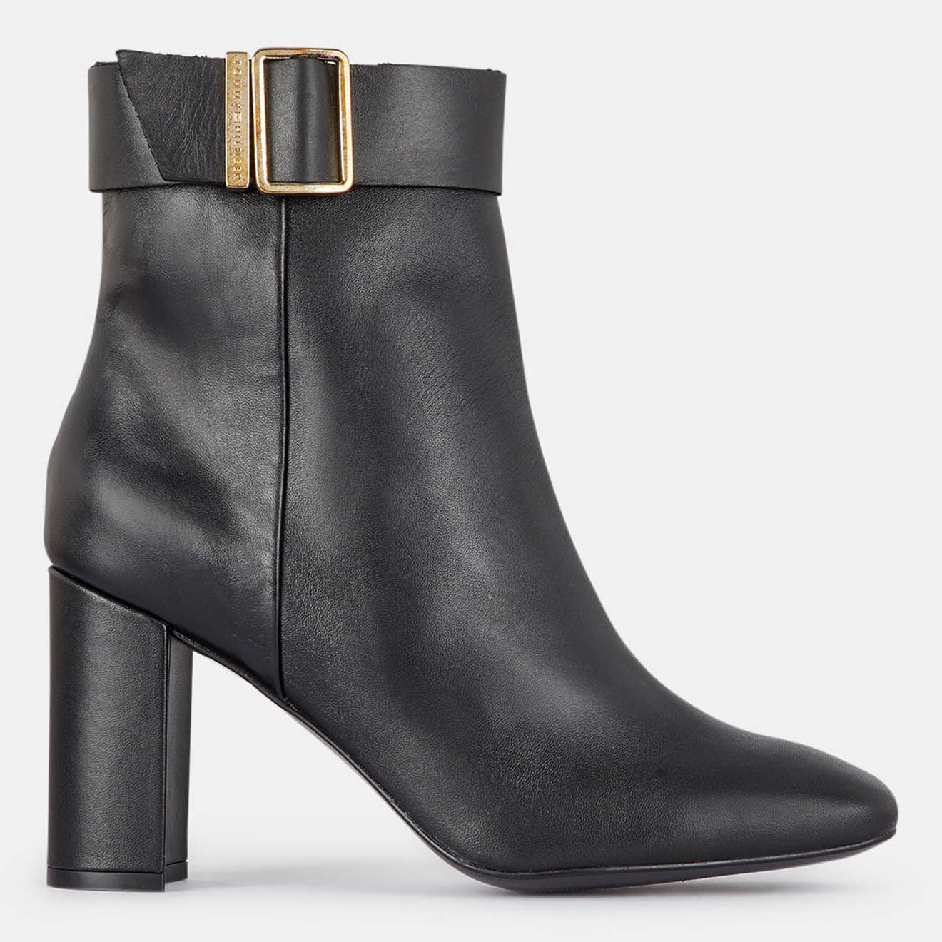 Tommy Hilfiger Bottines en Cuir à talon Basic Square noires - Talon 9 cm