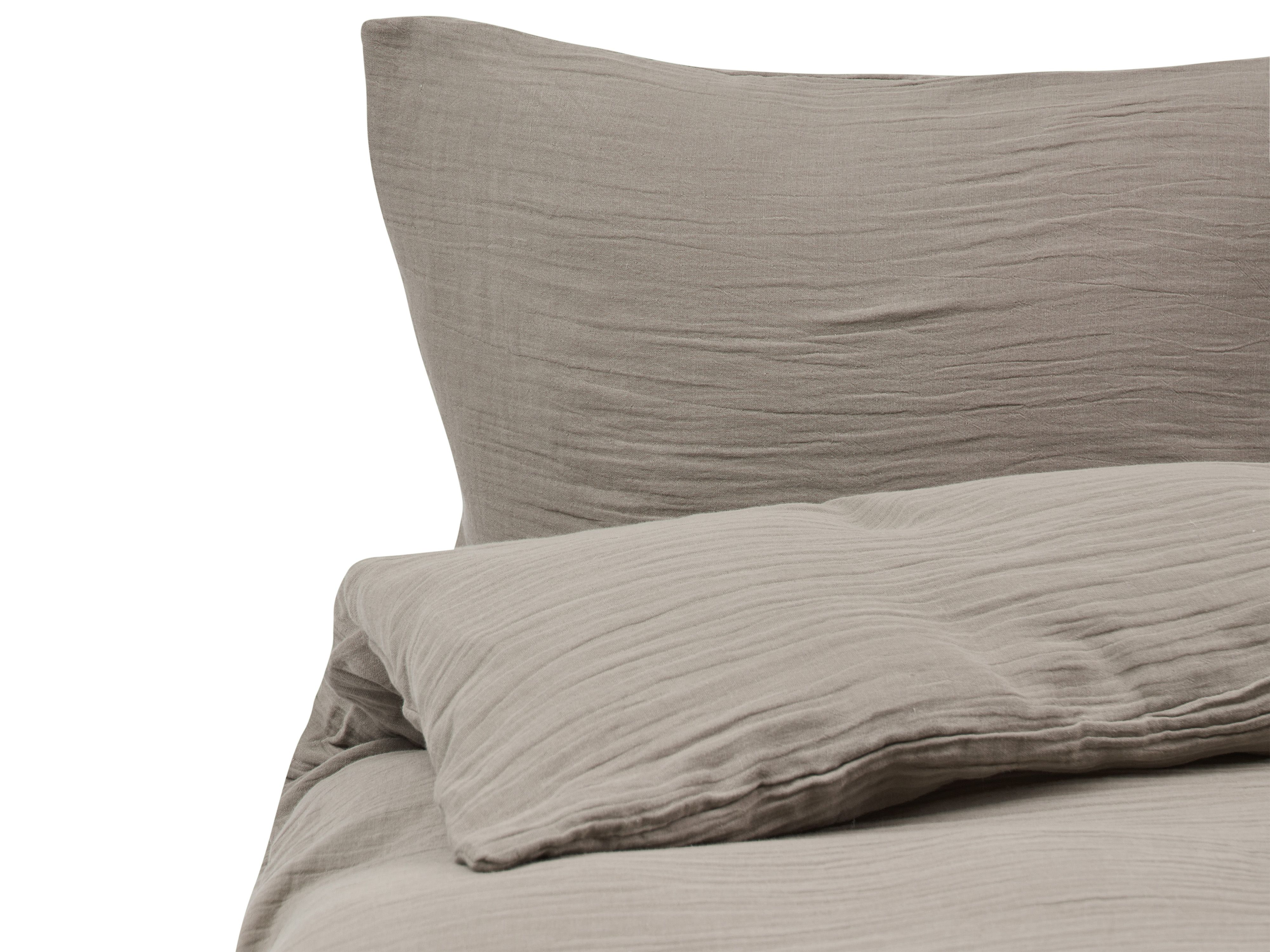 Dekbedovertrekset SUMNER Mousseline 220 x 240 cm Taupe