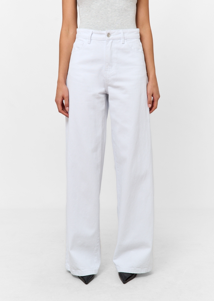 Wide leg classic jeans wit