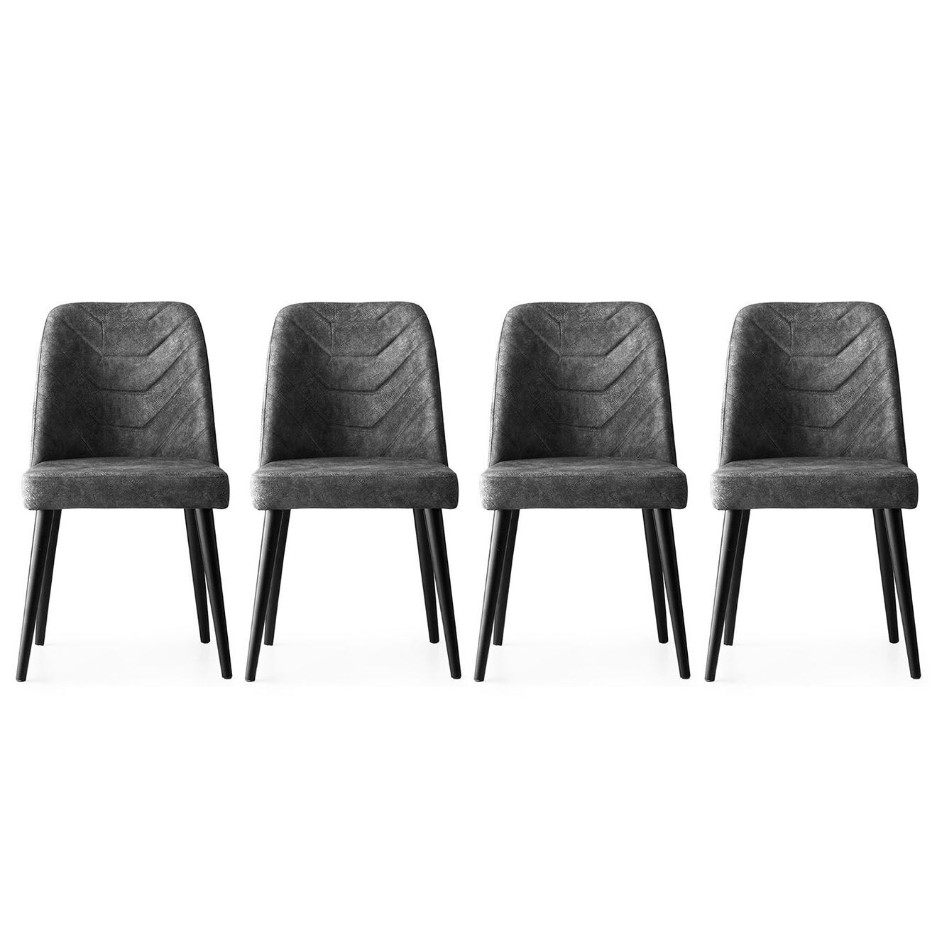 Wooden Art 4 Chaises Dallas anthracite - 50x90x49 cm