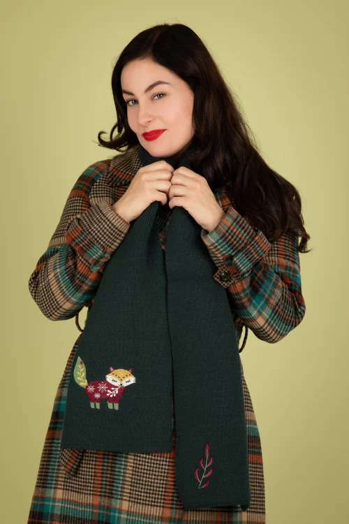 Banned Retro Scandi sjaal in groen