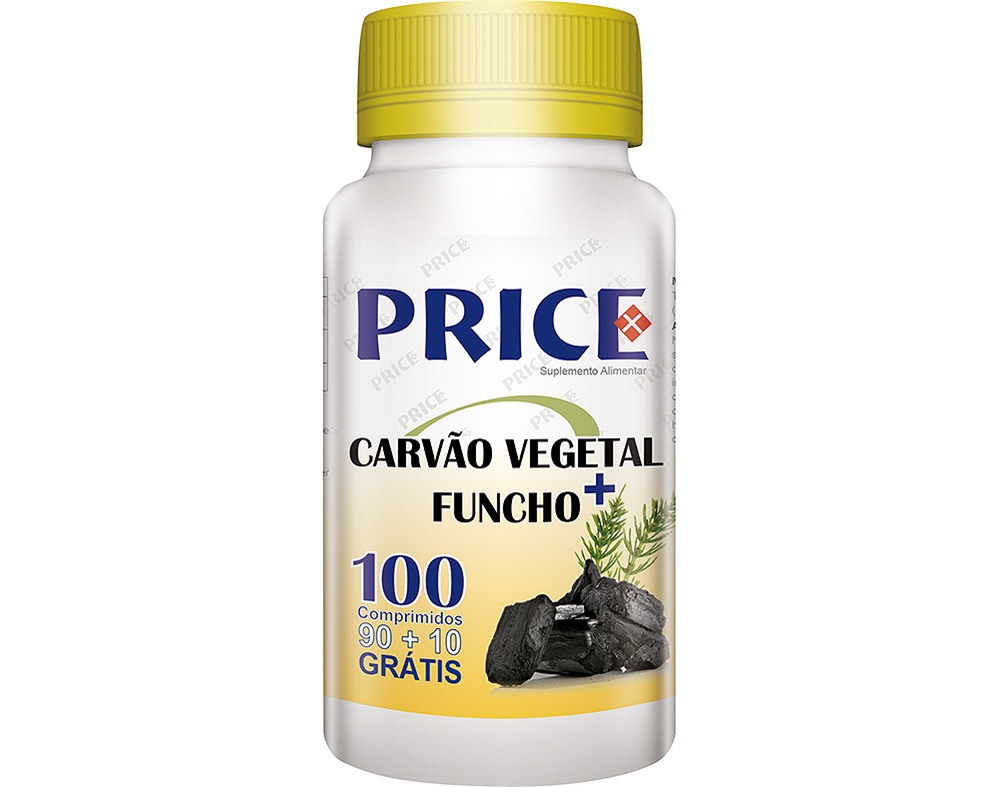 SUPLEMENTO PRICE CARVÃO VEGETAL FUNCHO 90 10 COMPRIMIDOS