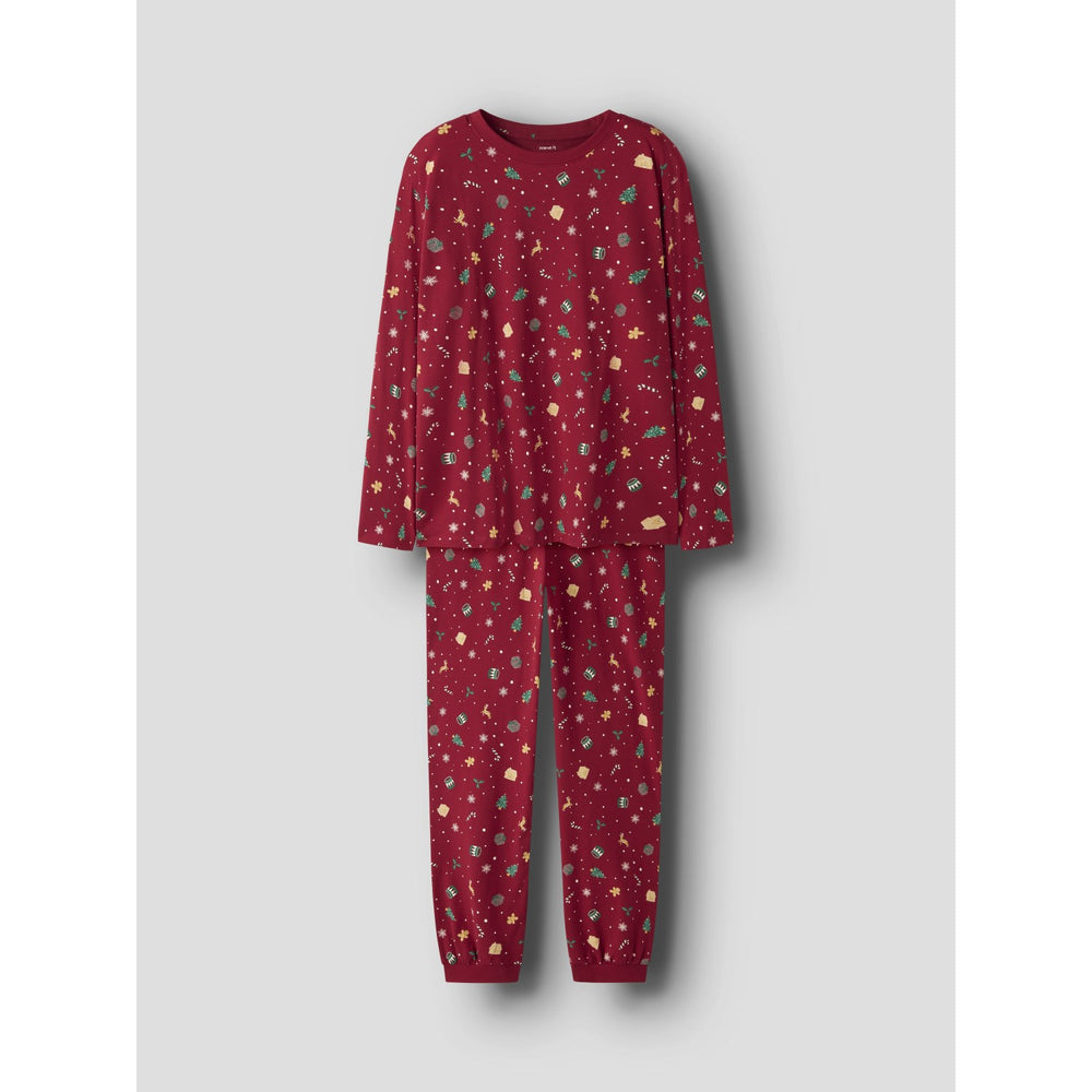 Køb Name It Jule Nattøj sæt Voksen Jester Red Xmas AOP
