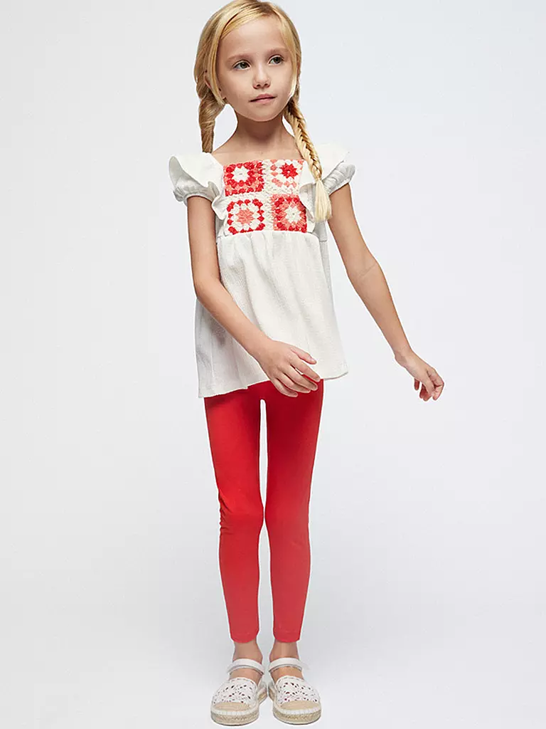 MAYORAL Mädchen Set 2-teilig Top und Leggings weiss
