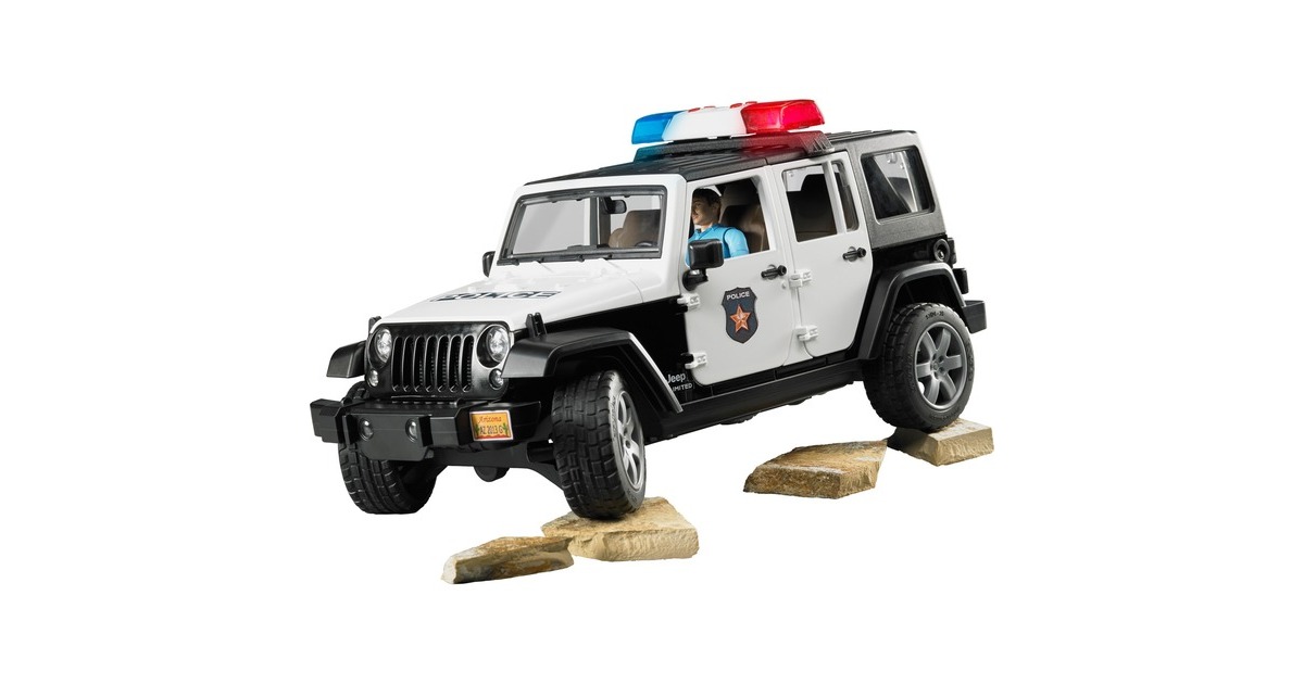bruderJeep Wrangler Unlimited Rubicon politieauto met politieagent Modelvoertuig  (02526)