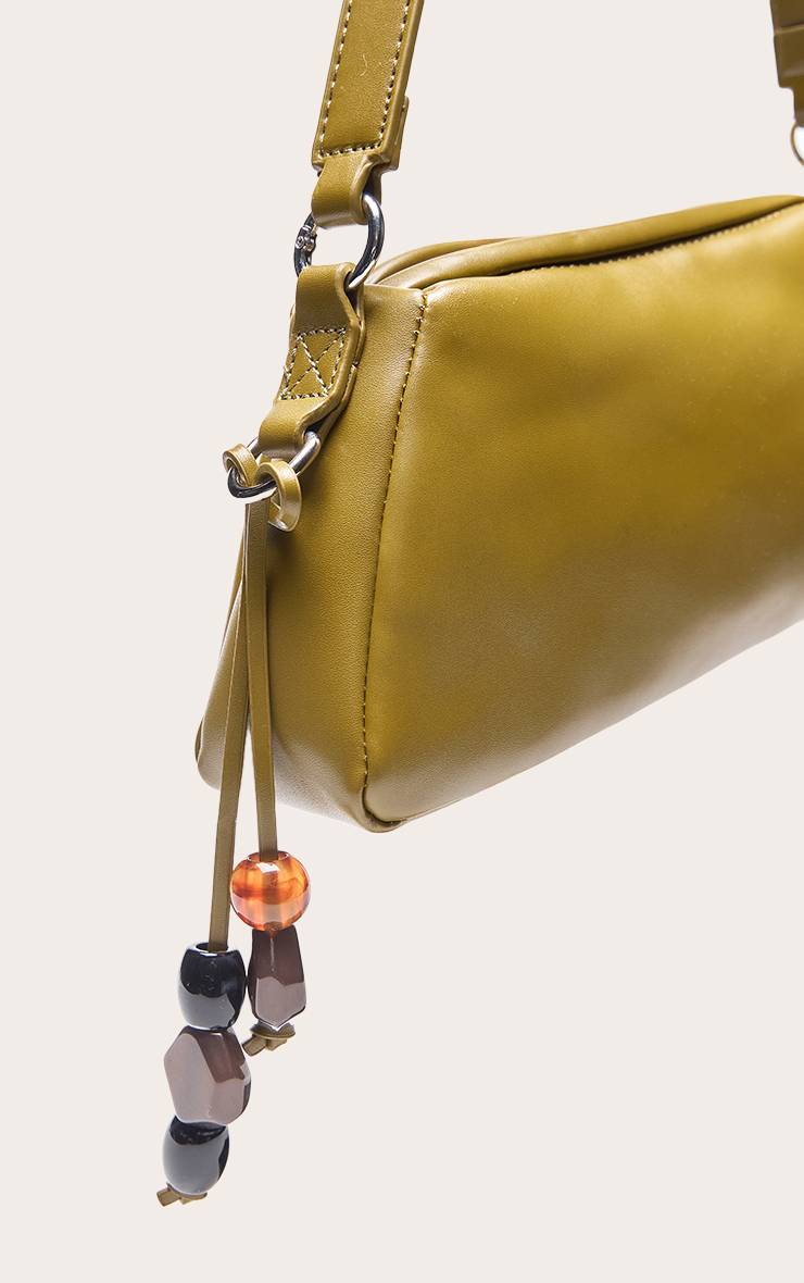 Vert Olive Sac À Bandoulière En Synthétique Avec Ornement De Pierres