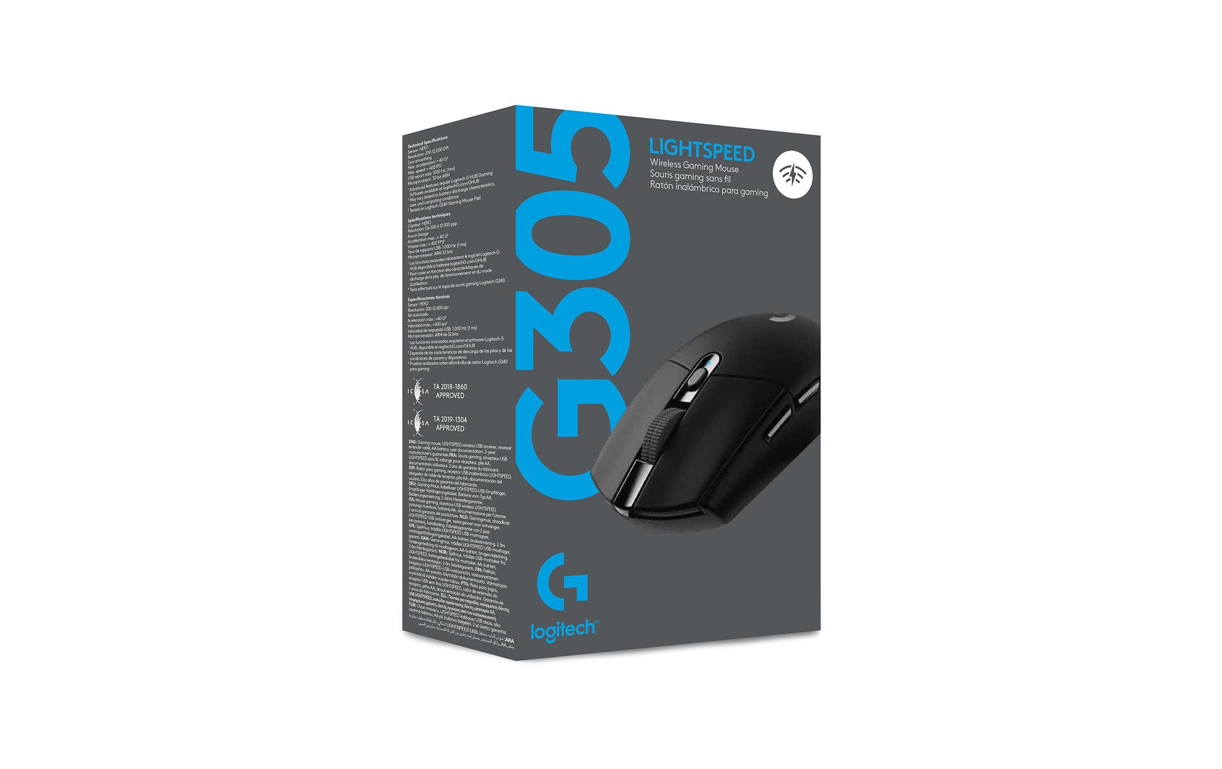 Gaming-Maus G305 LightspeedReaktionsschnelle, ausdauernde Wireless-Gamingmaus