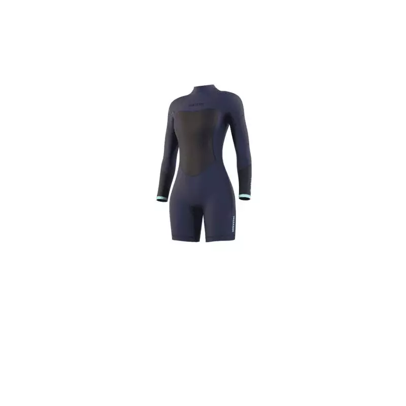 Combinaison shorty femme MYSTIC Brand Longarm 3/2mm Backzip Flatlock Night Blue