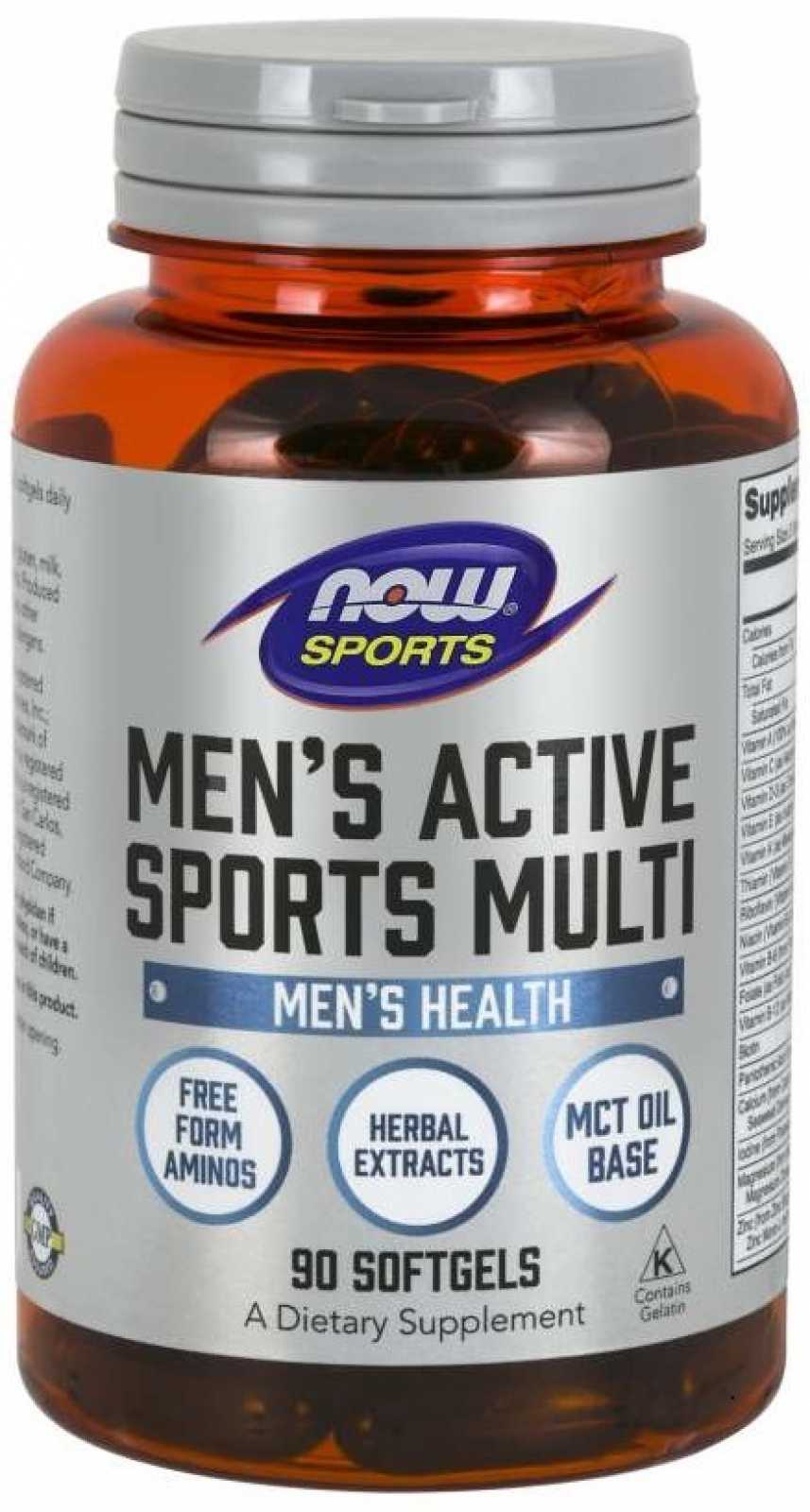NOW Foods Men's Active Sports Multi 90 cápsulas lisas