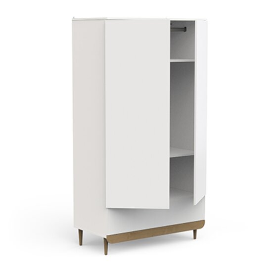 Scandinave Arnoire 2 portes + 1 tiroir   Blanc / Chêne        de               CBA Meubles