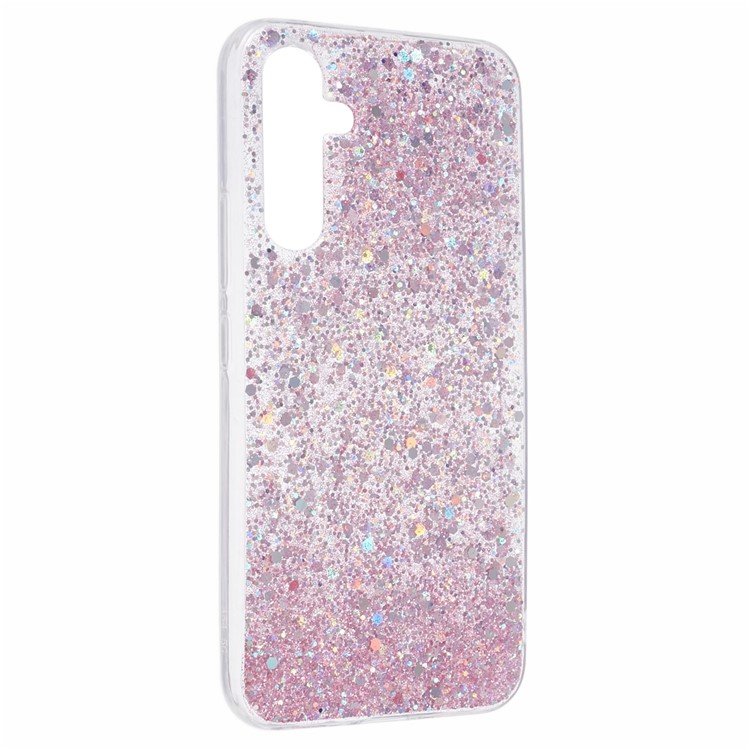 Samsung Galaxy A54 Gummi Case Schutzhülle im Glitzer Design - Rosa / Transparent