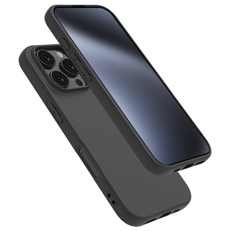 iPhone 16 Pro Max Gummi Case Hülle mit Kameraschutz - Schwarz (Matt)