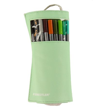 Staedtler Tuscher m. Penalhus - 20 stk. - 0,3 mm -  Grøn