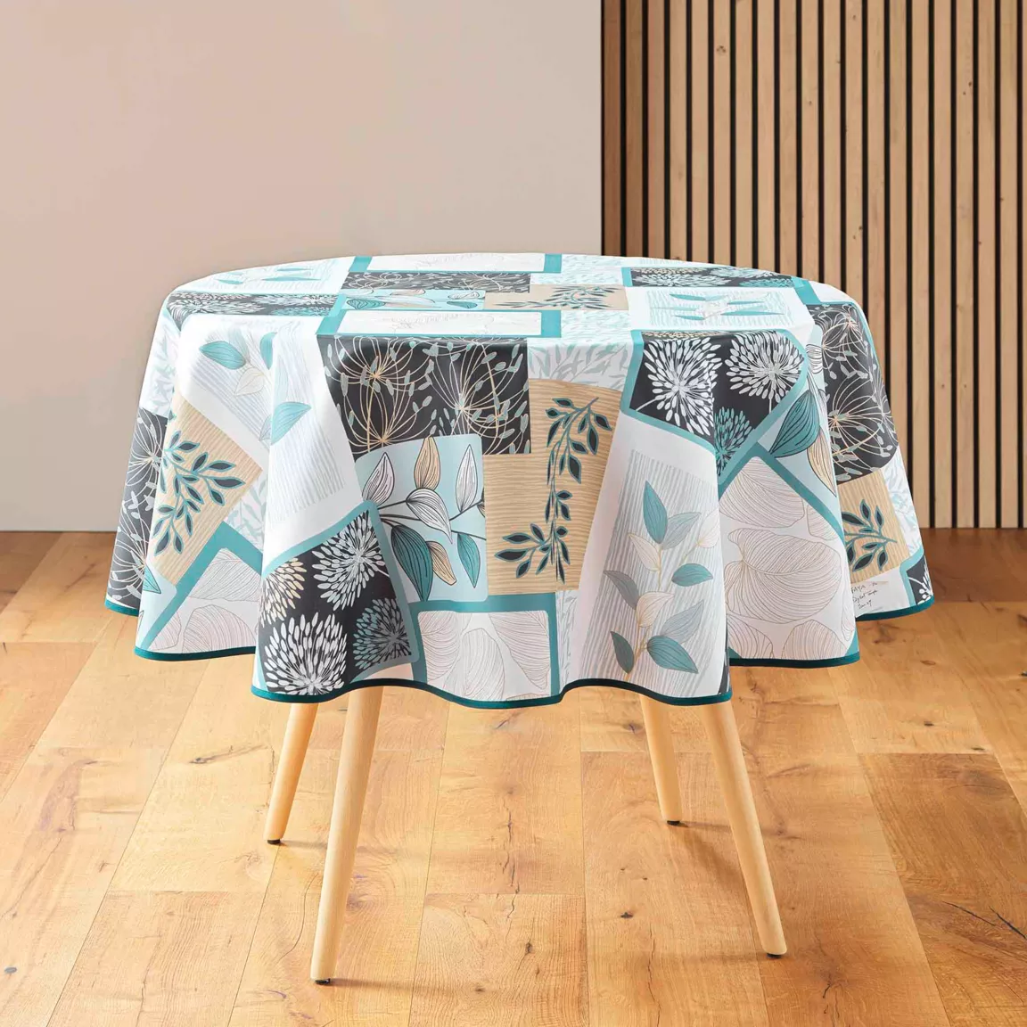Nappe ronde anti tache (180 cm) Faya Vert sauge