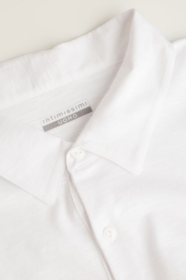 Camisa polo de manga curta em algodão mesclado
