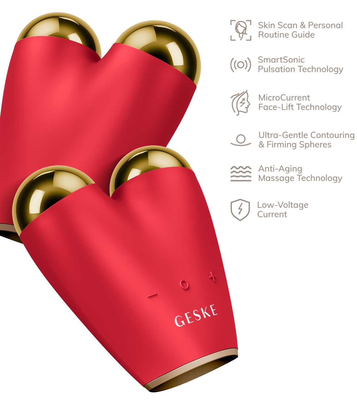 GESKE - *I love myself* - Massageador Microcurrent Face-Lifter 6 In 1 - Red
