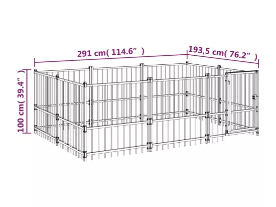 Chenil cage enclos pac noire 291 x 193.5 x 100 cm 02_0041859