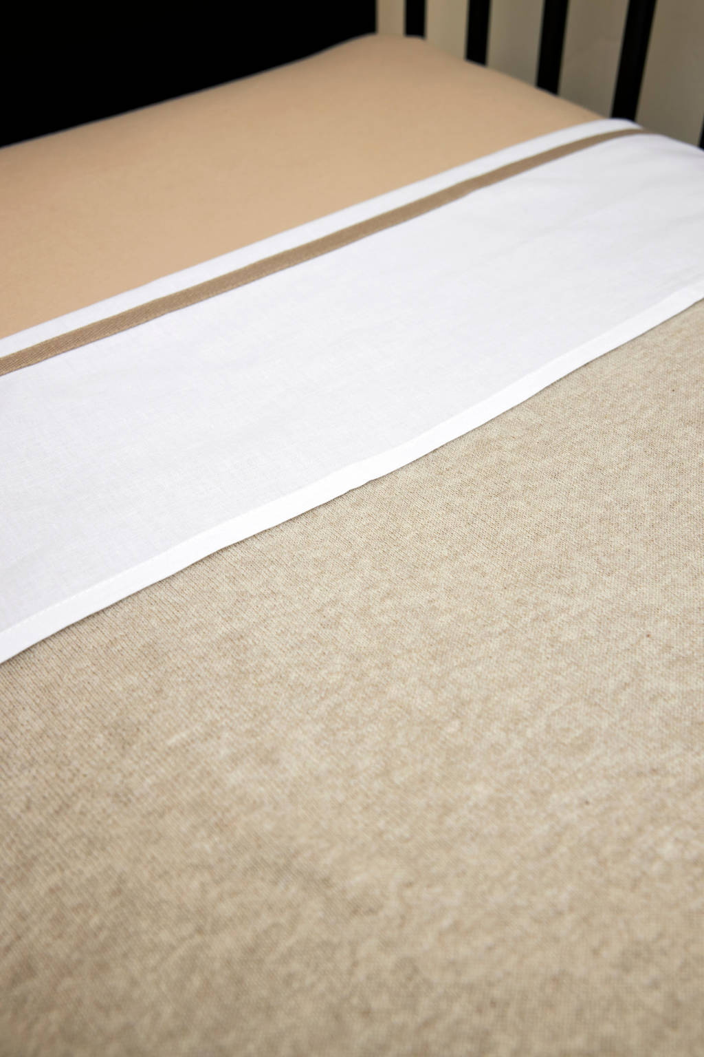 baby ledikantdeken Knit Basic 100x150 cm Sand Melange