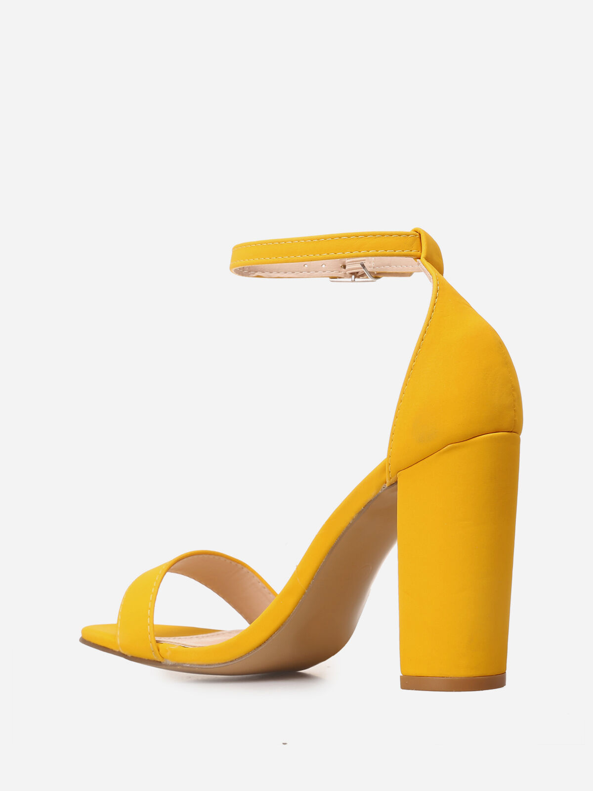 Sandales en nubuck à talon- Jaune