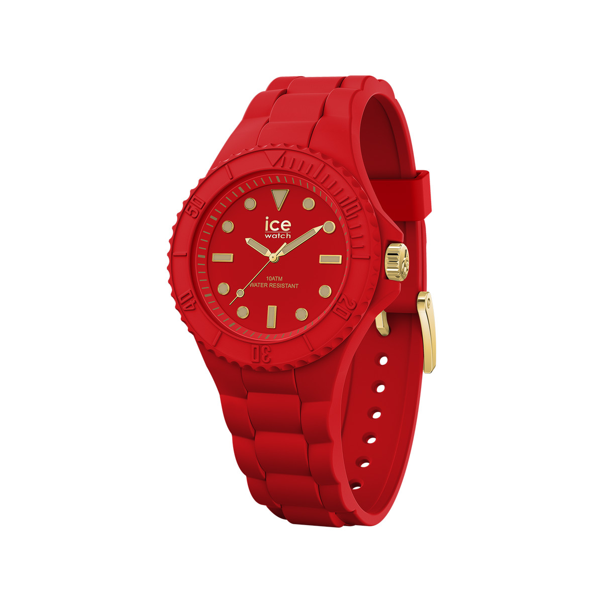 Montre Ice Watch Femme silicone rouge.