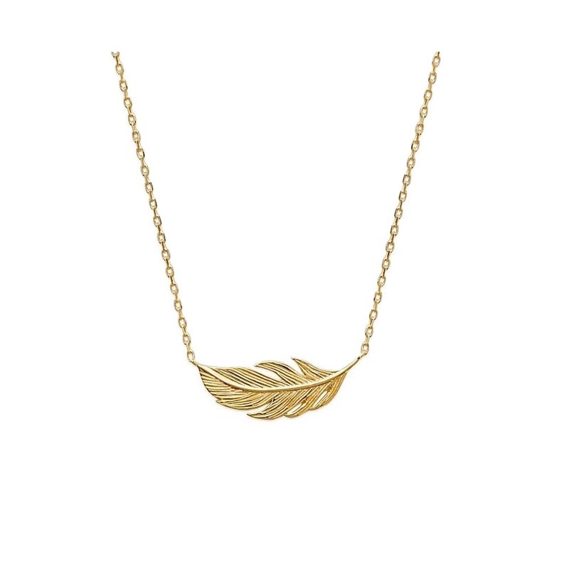Collier plume Plaqué OR 750 3 microns
