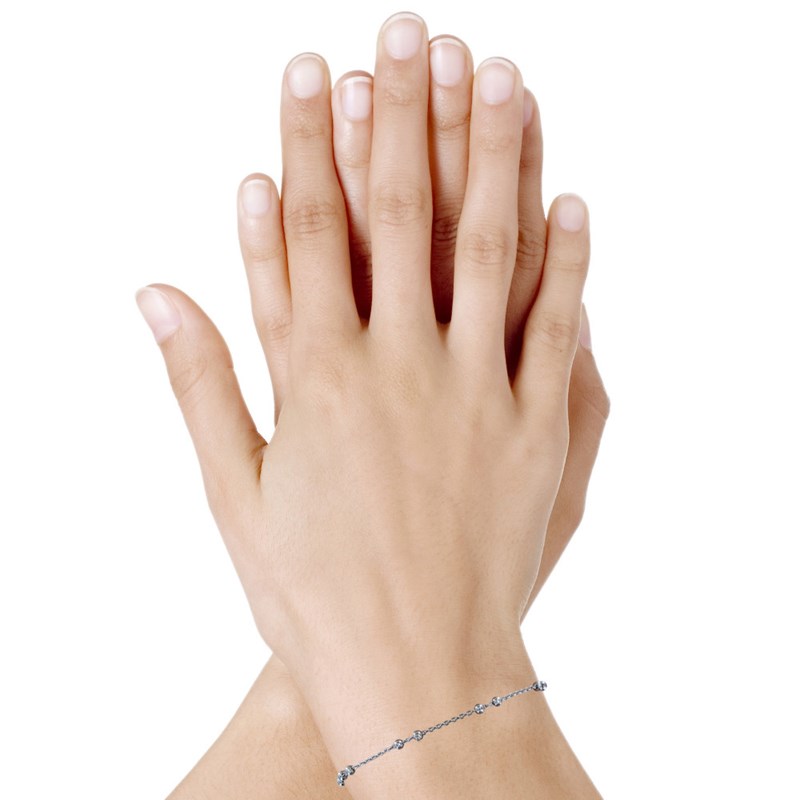 Bracelet Argent Rhodié et Billes
