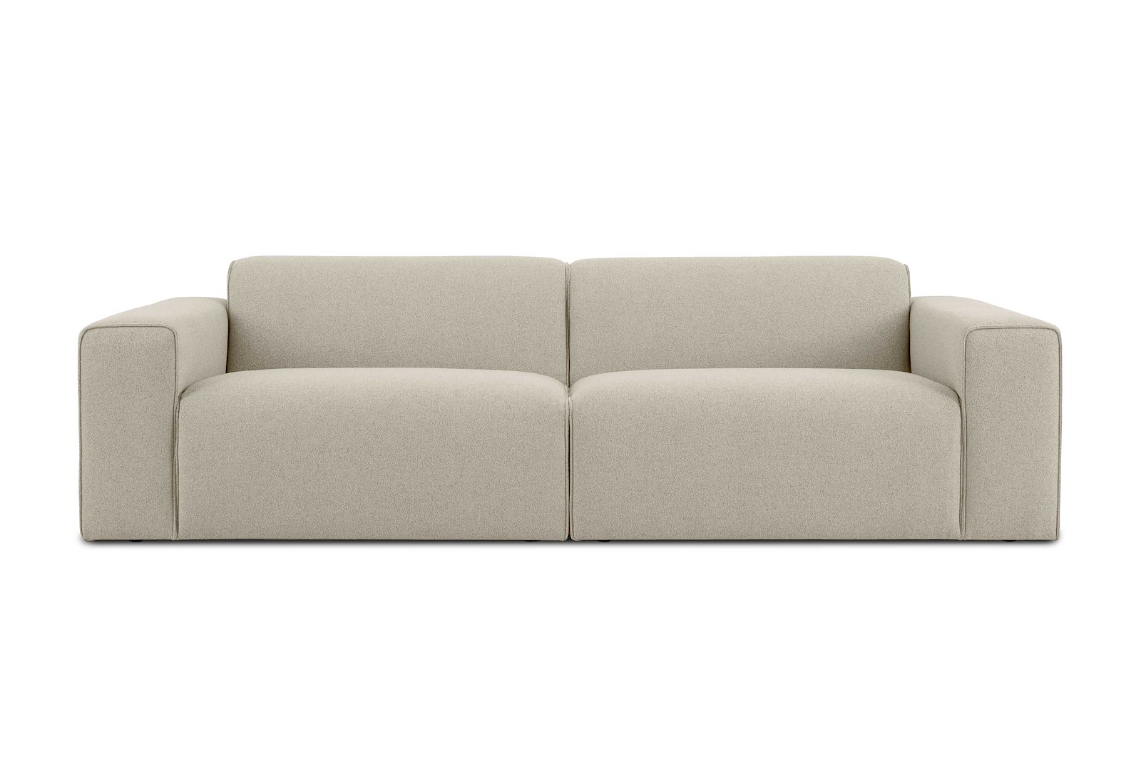 Styl 3-seter duo puter Tekstil Brooklyn 14 Latte med sorte ben.