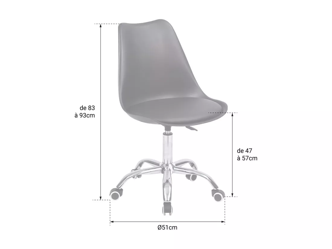 Chaise de bureau réglable en hauteur bleue ANNE - HAPPY GARDEN