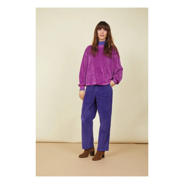 SMALLABLE BASICS Sweat Velours Femme Coton Bio | Rose fuschia