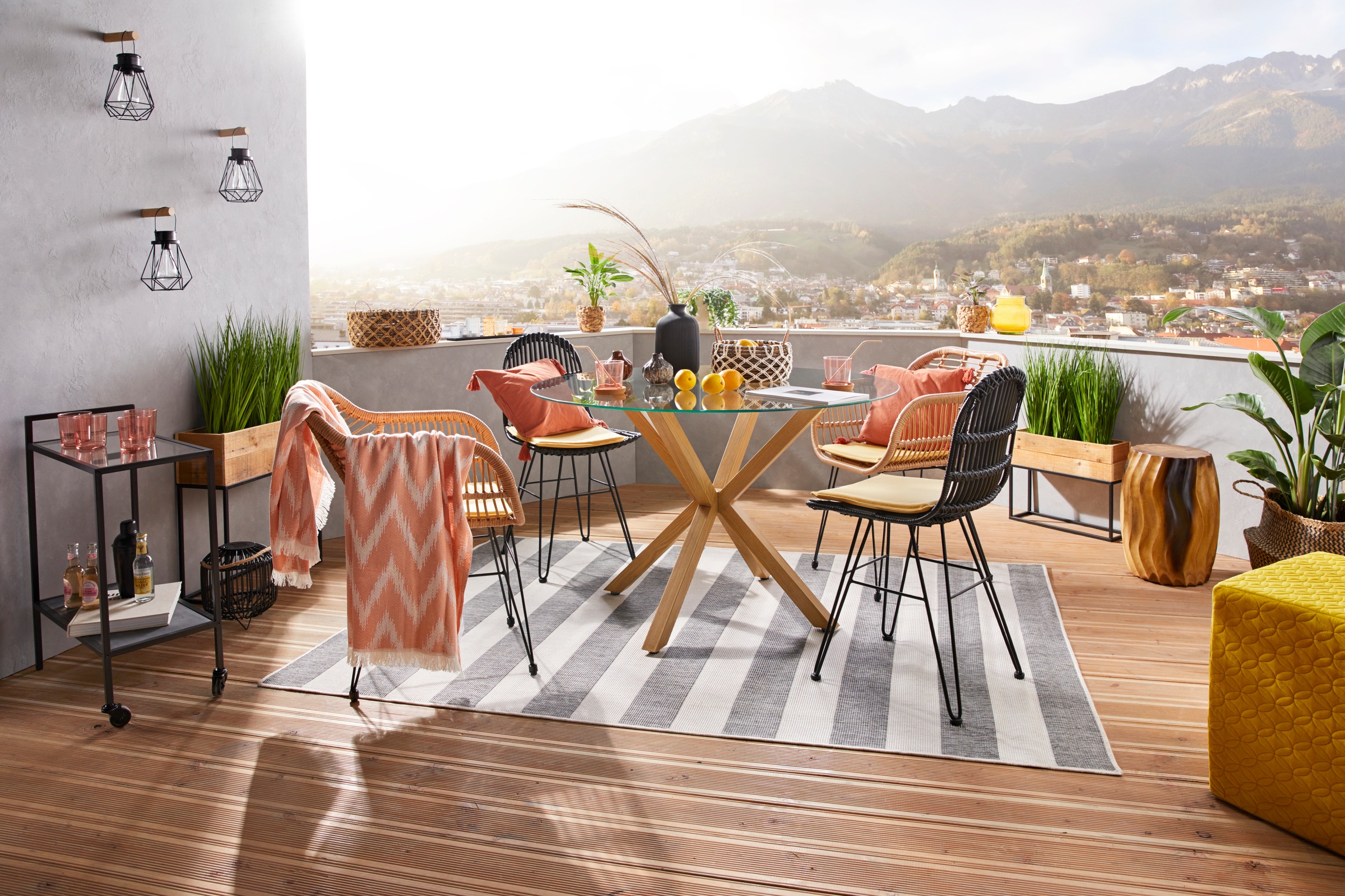 my home Teppich »Alan  Wendeteppich« rechteckig 5 mm Höhe beidseitig nutzbar, Streifen, Scandi, wetterfest, für In- und Outdoor