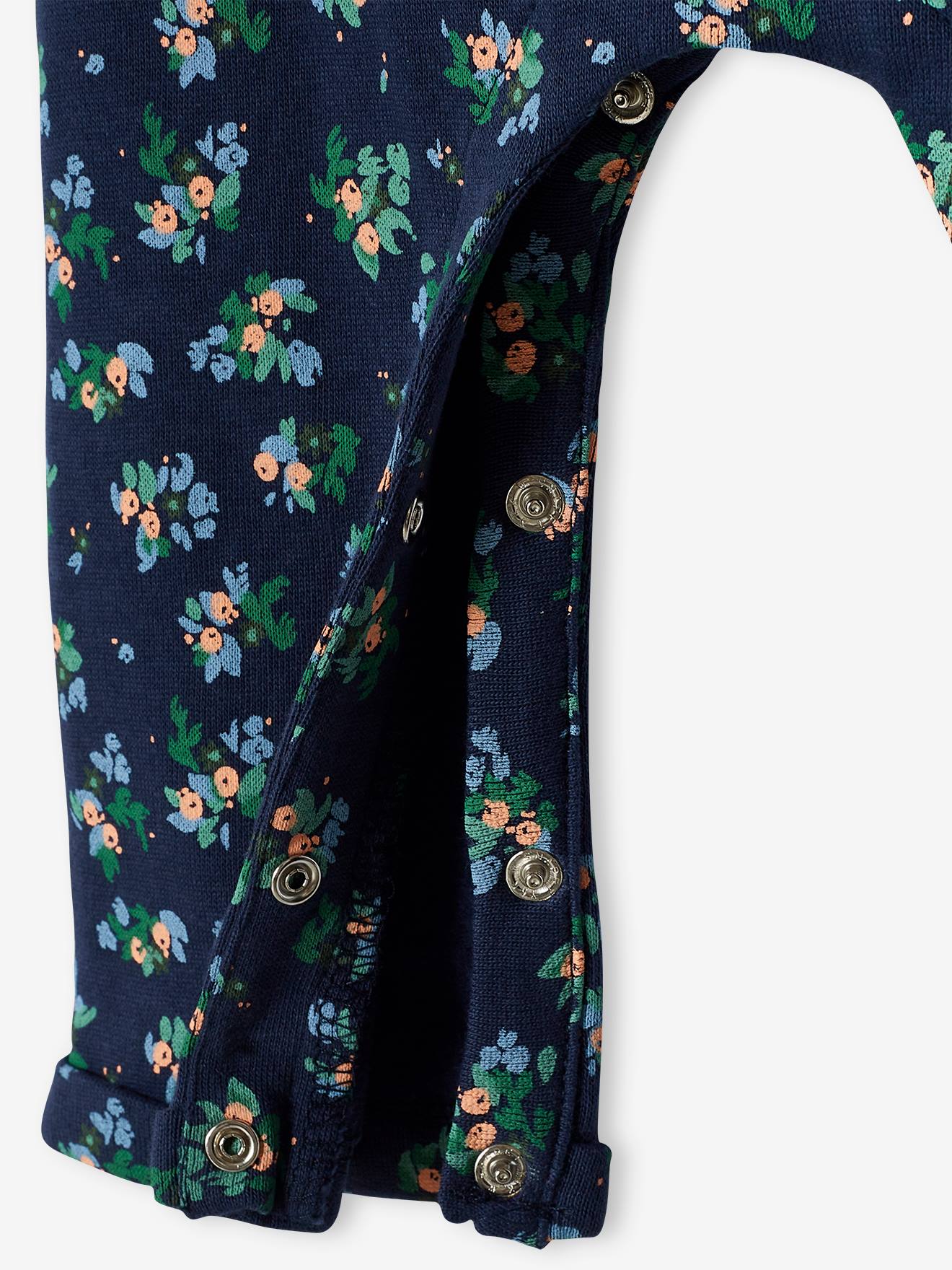 Conjunto de body e faixa de cabelo de pelúcia estampada verde-médio para bebê menina