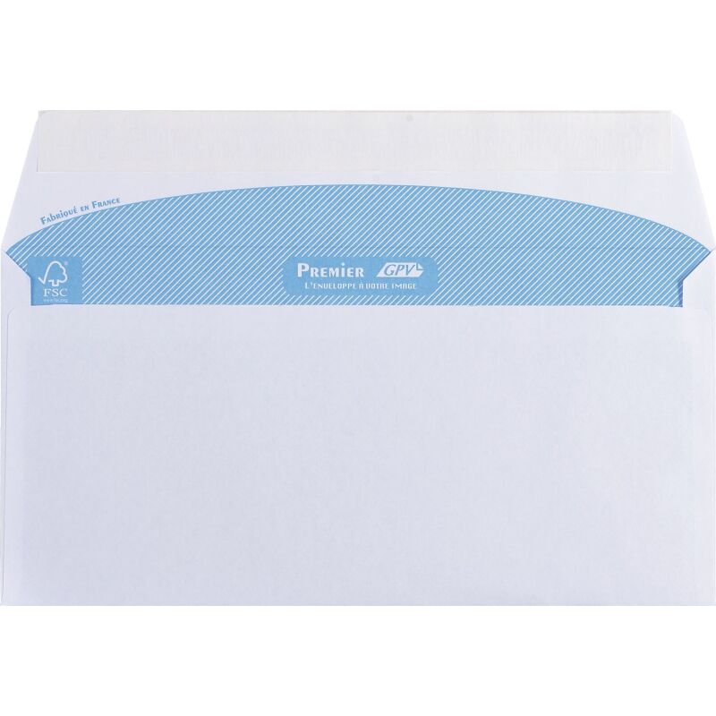 Enveloppe 110 x 220 mm GPV 80 g sans fenêtre blanche - boîte de 100