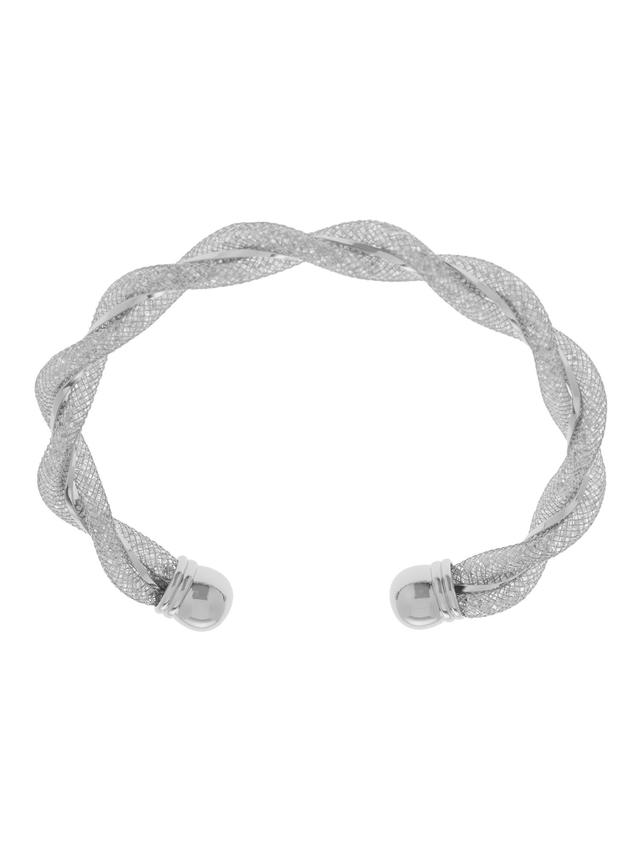 Mesh-Armspange, 300 Zirkonia, ca. 18 ct.