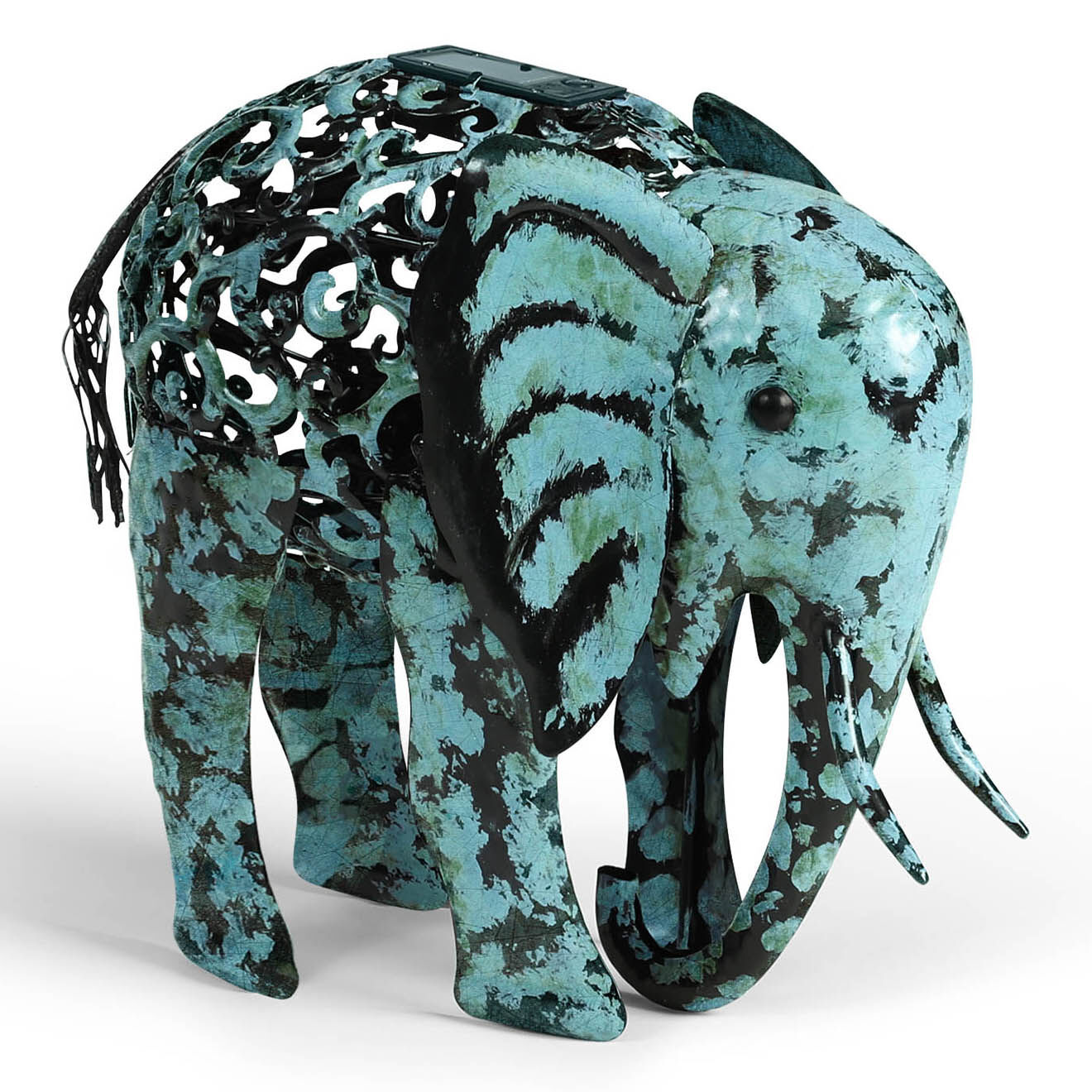 Pratik Garden Lampe elephant solaire vert - 28x13.5x21 cm