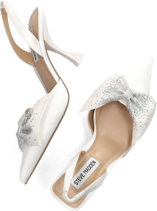 Steve Madden Witte puntige neus pumps met zilveren strik White Dames