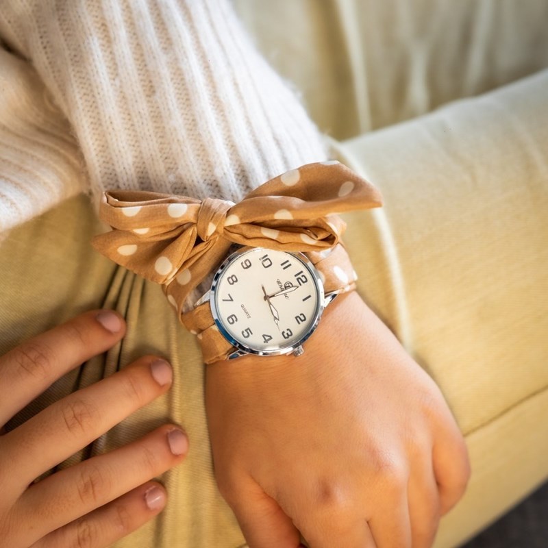 Montre Femme CHTIME bracelet Tissu Marron