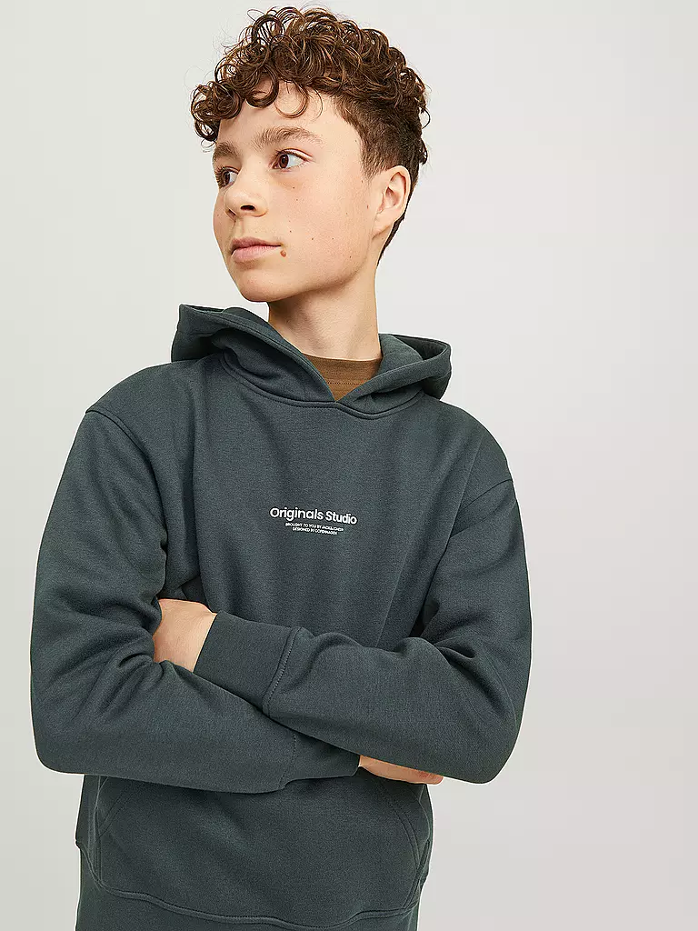 JACK & JONES Jungen Kapuzensweater - Hoodie JORVESTERBRO dunkelgrün