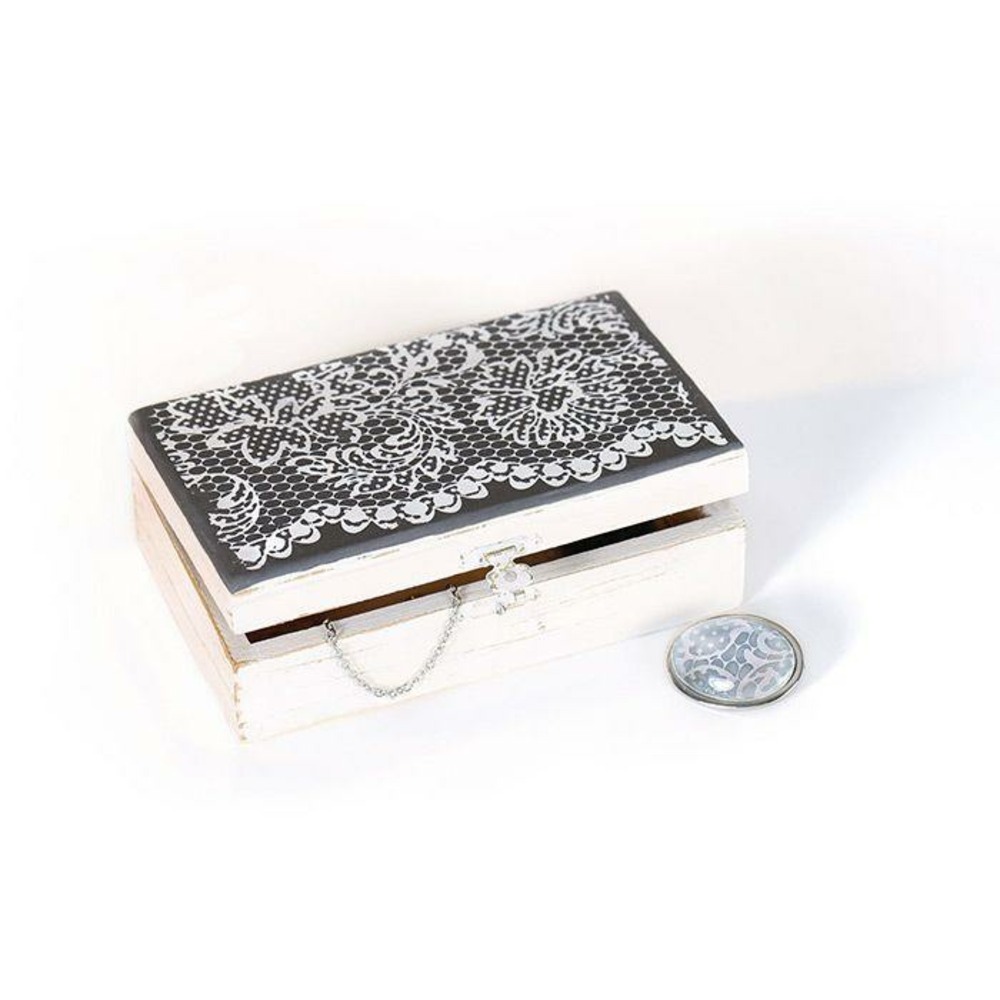 Pochoir pâte polymère dentelle florale 11,4 x 15,3 cm